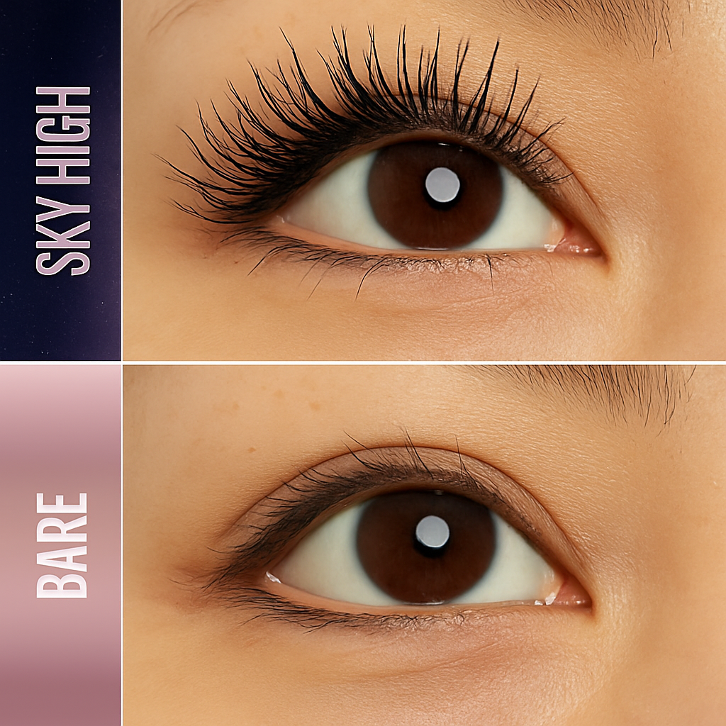 Get Gorgeous Lashes with Maybelline Sky High Mascara - Length, Definition, and Curl Awaits! 💖✨ #GlamGoals #Maybelline