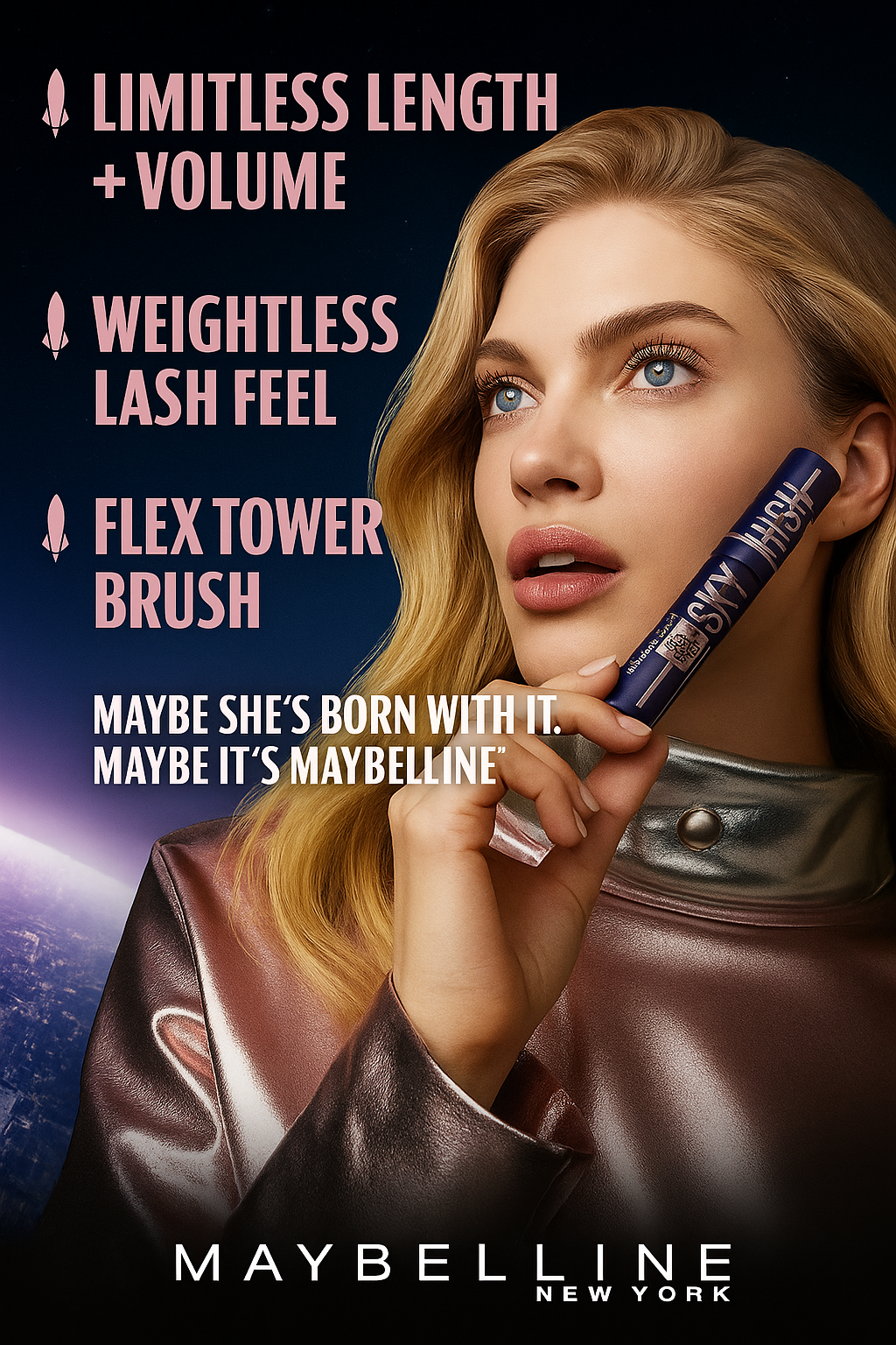 Get Gorgeous Lashes with Maybelline Sky High Mascara - Length, Definition, and Curl Awaits! 💖✨ #GlamGoals #Maybelline